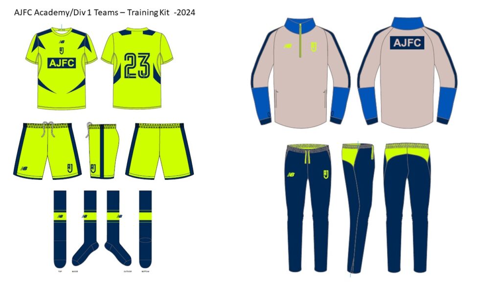 AJFC Academy and Division 1 Team Training Kit for 2024 Season