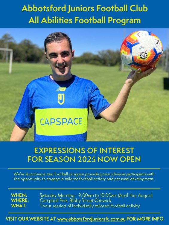 Abbotsford Juniors Football Club - All Abilities Football Program for 2025 - Expression of Interest