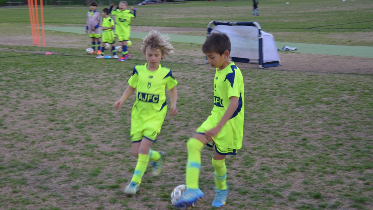 AJFC Football Academy 1v1 during a skills development session