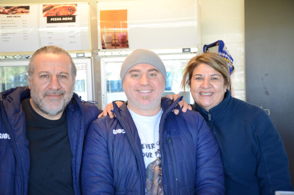 Bruno, Chris and Rose manage the AJFC Canteen at Campbell Park