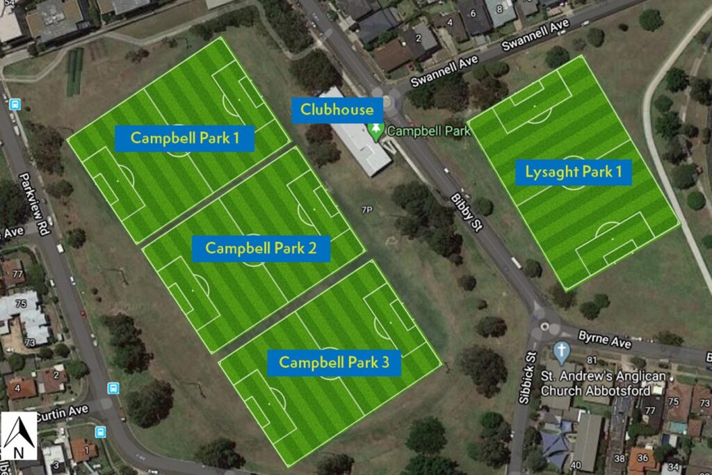 AJFC Full Field Game Day Map